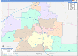Big Horn County, MT Wall Map Color Cast Style 2026